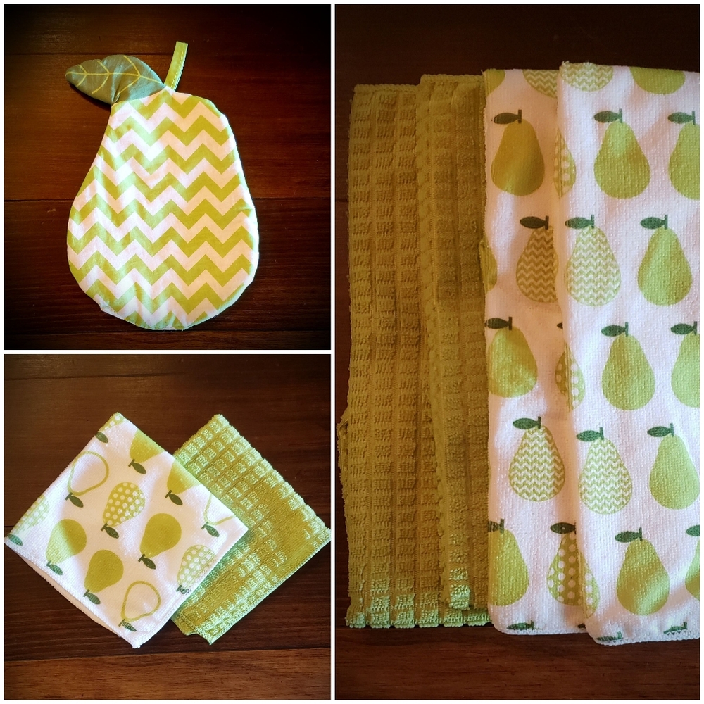 SMART HOME Kitchen Dish Towels Cloths and Pot Holder Set of 7 Pcs NWOP